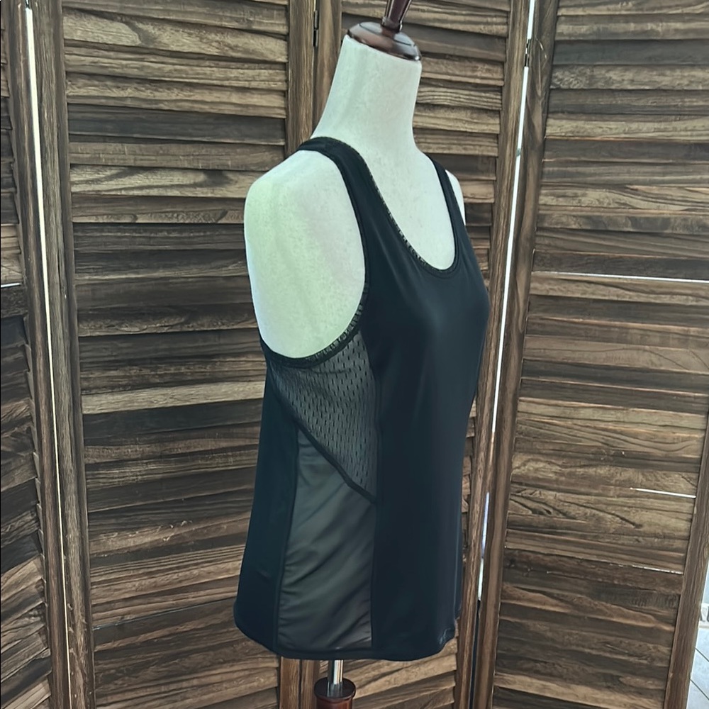 Black Mesh Panel Tank Athletic Top